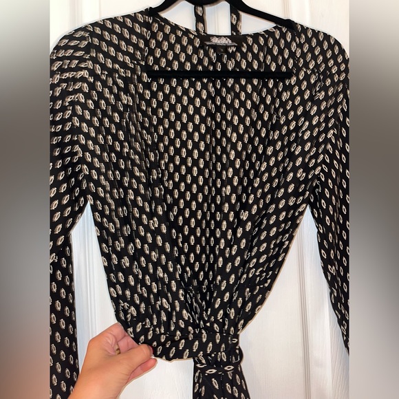 LULUS Exclusive Fluent in Stroll Black Wrap Maxi Dress  - small/new without tags - Picture 8 of 12